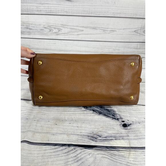 Prada Palissandro Side Zip Pebbled Leather Hand Satchel Bag Tote - Picture 15 of 16